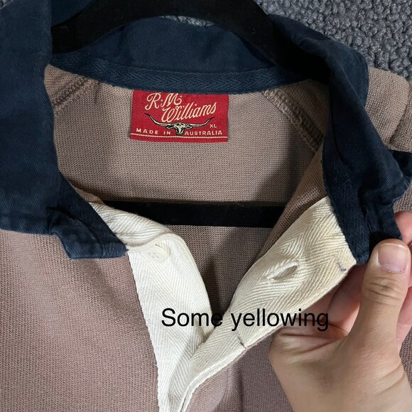 R.M.Williams Rugby Jumper Polo Shirt - Men's Size XL - Tan - Picture 3 of 9